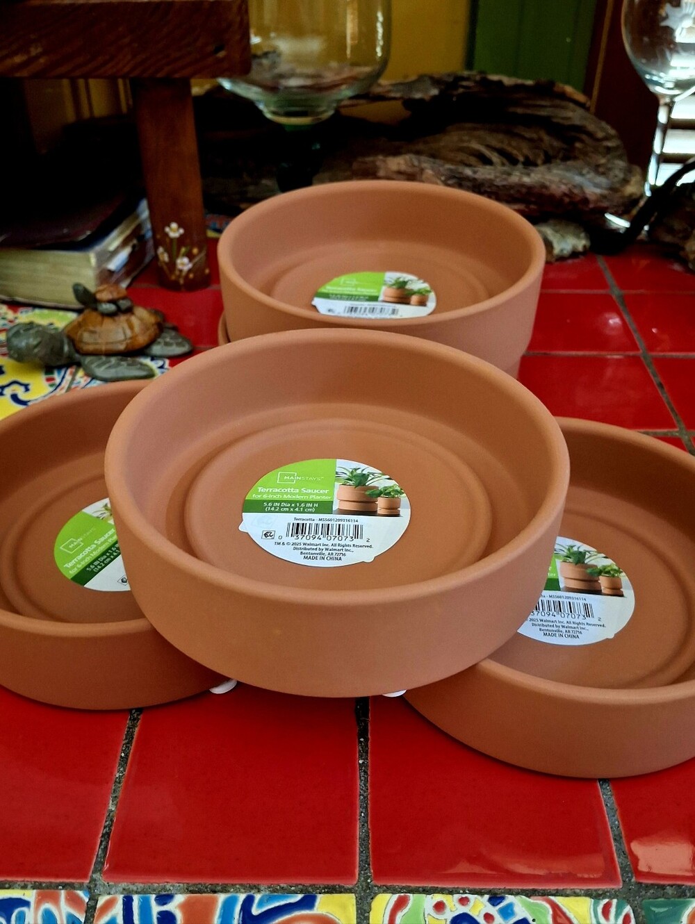 Terracotta Plant Saucers Deep Sides 5 NEW For 6" Planters 5.6in Dia X 1.6" H - Picture 6 of 7